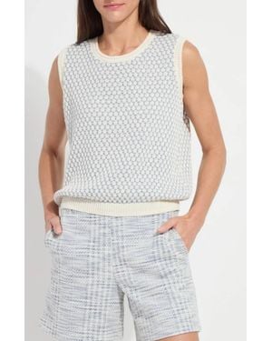 Lyssé Claire Textured Mesh Sweater Vest - Gray
