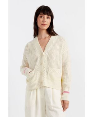 Chinti & Parker Cream Wool-Cashmere Penzance Cardigan - Natural