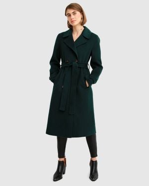 Belle & Bloom Front Runner Belted Coat - Green