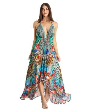 La Moda Clothing Demetra Halter Maxi Dress - White