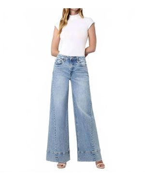 VERVET BY FLYING MONKEY April Wrap Seam Wide Leg Jeans - Blue