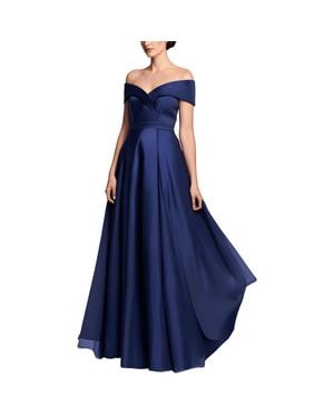 Xscape Shimmer Polyester Evening Dress - Blue