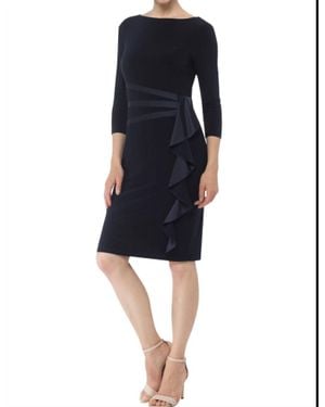 Joseph Ribkoff Side Ruffle Sheath Dress - Blue