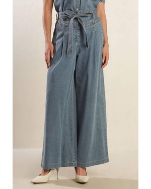 TRUEDAMES Wondering Why Light Denim Pants - Blue