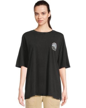 Prana Everyday T-Shirt Graphic 100% Organic Cotton Oversized Gbo2368 - Black