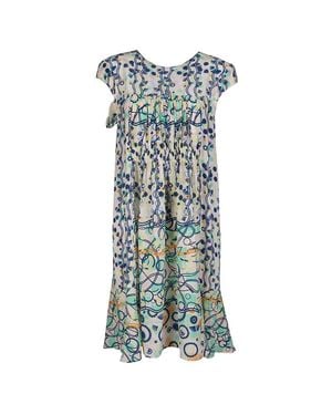 Peter Pilotto Abstract Print Washed Silk Kali Dress - Blue
