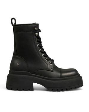 Windsor Smith Leather Chunky Combat Boots - Black