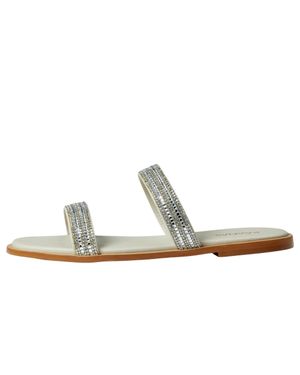 Kaanas Whitney Double Diamond Band Sandal Ice S00111R-023 - White