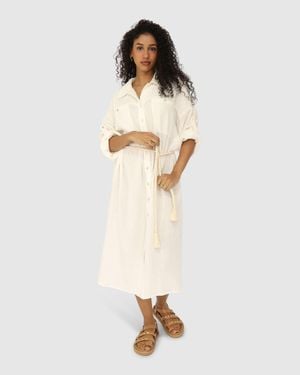Belle & Bloom Seven Wonders Maxi Shirt Dress - Natural
