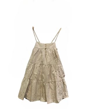 Love Daisy Girl's Eyelet Trapeze Dress - Natural