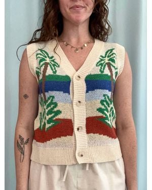 Sadie & Sage Palms Sweater Vest - Multicolor