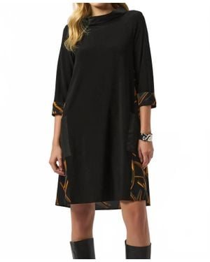Joseph Ribkoff Abstract Print 3/4 Sleeves Dress - Black