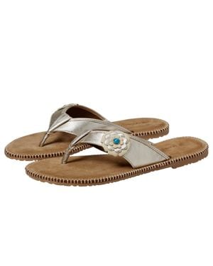 Manitobah Wasaga Flip-Flop Metallic Metallique 4061603 - Brown