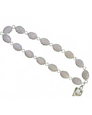 Southern Grace Clear Rhinestone Oval Concho Belt - Metallic
