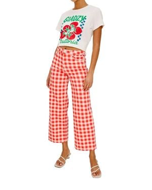 Rails Getty Crop Wide Leg Pants - Red