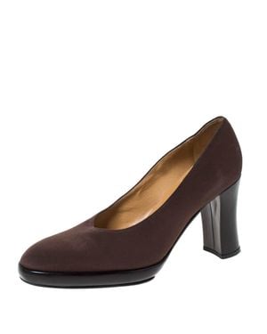 Casadei Fabric Platform Pumps - Brown