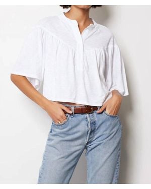 Bobi Blake Boho Henley Blouse - White