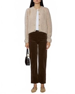 FRAME Plush Ribbed Cardigan - Natural