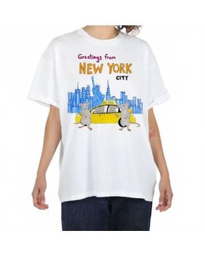 Unfortunate Portrait Greetings From New York Boyfriend Tee - White