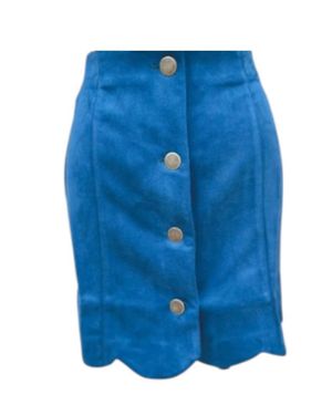 Jade By Jane Suede Skirt - Blue