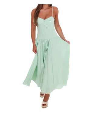 TCEC Oceanview Striped Maxi Dress - Green