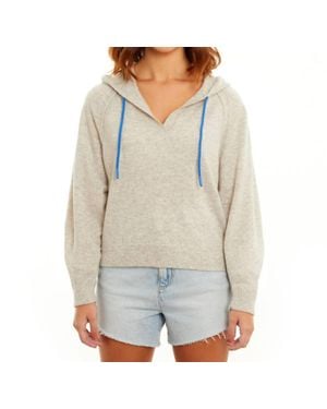 Isla Megan Luxe Raglan V-Neck Hoodie - Gray