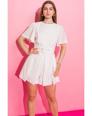 TRUEDAMES All That Love Woven Romper - Pink
