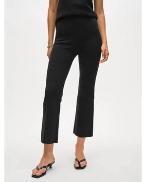 White + Warren Kick Flare Superfine Organic Cotton Trouser - Black