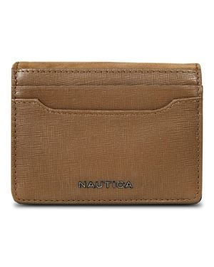 Nautica Saffiano Leather Card Case - Brown
