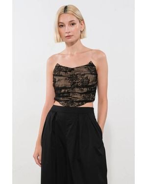 TRUEDAMES Be The Exception Lace Crop Top - Black