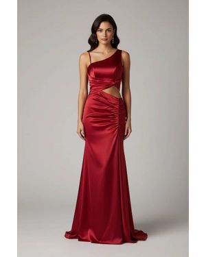 Dave & Johnny One-Shoulder Maxi Dress - Red