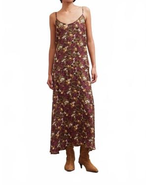 GRADE & GATHER Dark Jewel Sleeveless Floral Print Dress - Brown