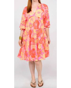 Uncle Frank Floral Midi Dress - Red