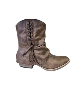 Very G Sassy Faux Suede Booties - Brown