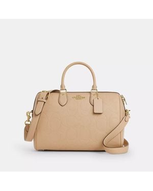COACH Rowan Large Satchel Bag - Natural