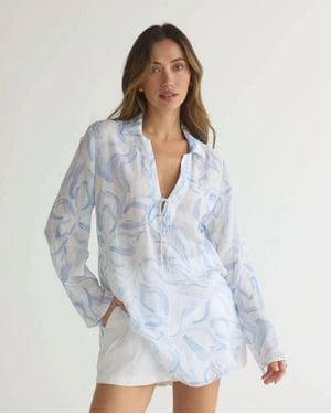 Bella Dahl Tie Front Tunic - White