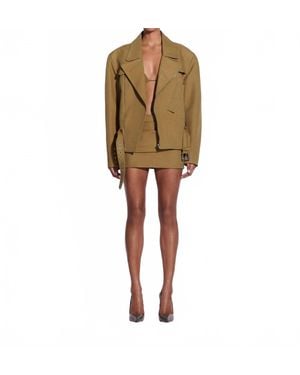 Alex Perry Low Rise Mini Skirt - Natural