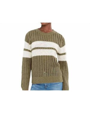 Sanctuary Sporty Openwork Popover Sweater - Green