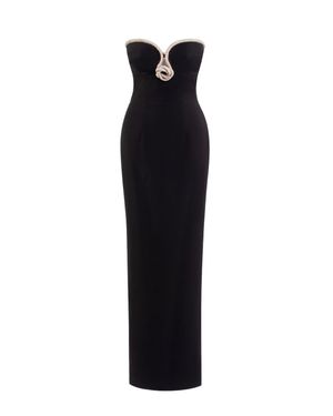 Saiid Kobeisy Strapless Dress With Crystal Embellishment - Black
