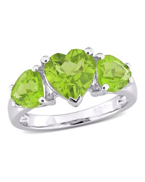 Mimi & Max 3 1/3Ct Tgw Peridot 3-Stone Heart Ring - Green
