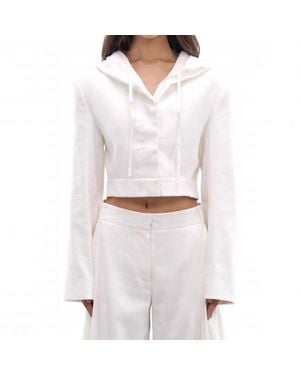 Christopher Esber Noa Linen Hoodie - White