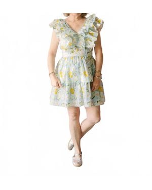 In February Ruffled Mini Dress - Green