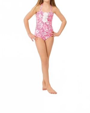 Lilly Pulitzer Girl's Maddie Flower Swimsuit - Pink