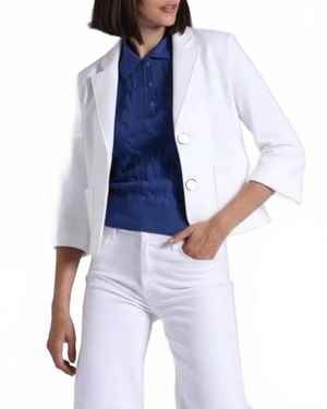 Minnie Rose Viscose Blend Shrunken Blazer - Blue