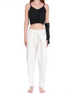 Isabel Benenato High-Rise Suspender Pants - Black