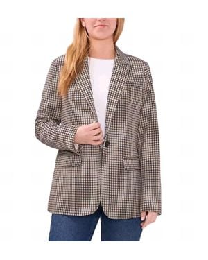 Vince Camuto Plaid One Button Blazer - Brown