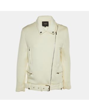 Maje Ivory Cady Biker Jacket - Natural