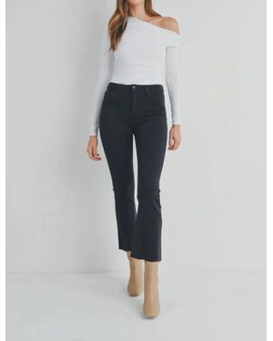 Just Black Denim Crop Flare Jean - Blue