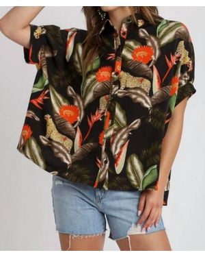 Umgee Jungle Muse Button Down Top - Multicolor