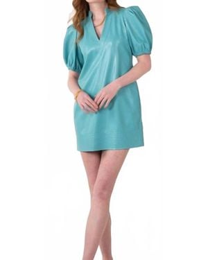 Emily Mccarthy Hampton Dress Vegan Mini - Blue
